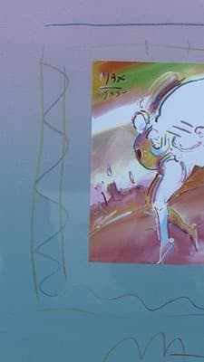 Max Peter Framed Abstract Figurative Print 1985 Pastel Art - Thumbnail 6