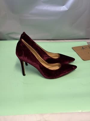 Sam Edelman Hazel Velvet Pointed Toe Stiletto Heels Women's Size 7.5 Burgundy - Thumbnail 2