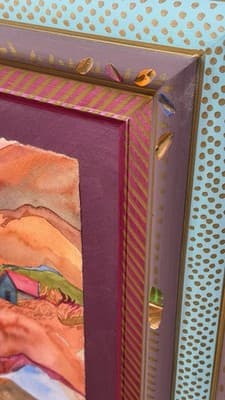 Fran Larsen Framed Watercolor Landscape Art Hand Painted Frame 34x26 - Thumbnail 12