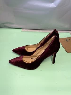 Sam Edelman Hazel Velvet Pointed Toe Stiletto Heels Women's Size 7.5 Burgundy - Thumbnail 5