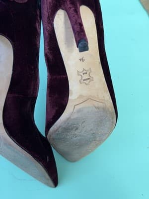 Sam Edelman Hazel Velvet Pointed Toe Stiletto Heels Women's Size 7.5 Burgundy - Thumbnail 9