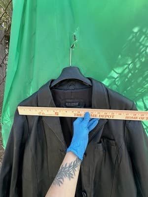 Dialogue Black Leather Blazer Jacket Women Large Genuine Leather - Thumbnail 3
