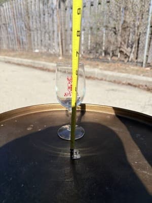 Vintage Stem Wine Glass Red Crest Emblem Clear Goblet 9 Inch - Thumbnail 6