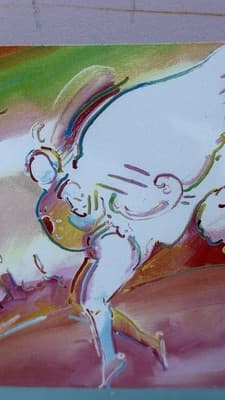 Max Peter Framed Abstract Figurative Print 1985 Pastel Art - Thumbnail 10