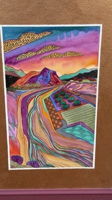Fran Larsen Shimmering Sunrise 1995 Watercolor Framed Art 18x22 - Thumbnail 8