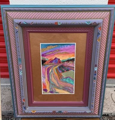 Fran Larsen Shimmering Sunrise 1995 Watercolor Framed Art 18x22 - Thumbnail 2