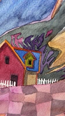 Fran Larsen Framed Watercolor Landscape Art Hand Painted Frame 34x26 - Thumbnail 18