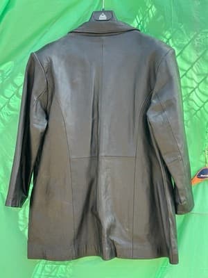 Dialogue Black Leather Blazer Jacket Women Large Genuine Leather - Thumbnail 5
