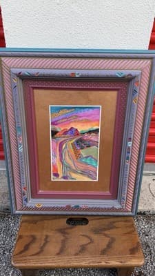 Fran Larsen Shimmering Sunrise 1995 Watercolor Framed Art 18x22 - Thumbnail 11
