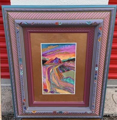 Fran Larsen Shimmering Sunrise 1995 Watercolor Framed Art 18x22