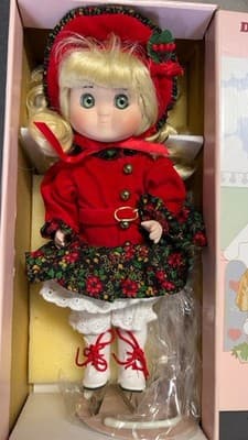 Goebel Dolly Dingle Dolls Bette Ball Porcelain Doll Red Outfit w/ Box