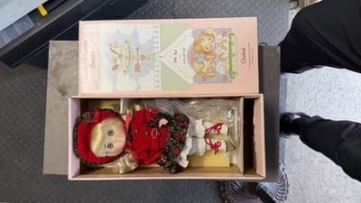 Goebel Dolly Dingle Dolls Bette Ball Porcelain Doll Red Outfit w/ Box - Thumbnail 6