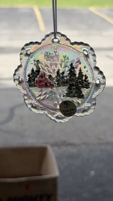 Fenton Sarafina’s Glass Snowflake V-Miracle Ornament Iridescent w Box - Thumbnail 12
