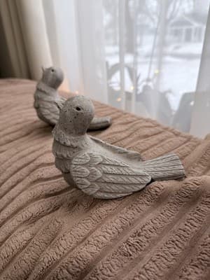 Vintage Rustic Bird Figurines on Metal Stakes – Farmhouse Décor | Set of 2