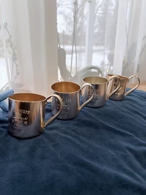 VTG Smirnoff Moscow Mule Mugs Copper Cocktail Barware Cups Set Of 4 Ships Fast
