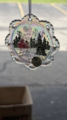 Fenton Sarafina’s Glass Snowflake V-Miracle Ornament Iridescent w Box - Thumbnail 11