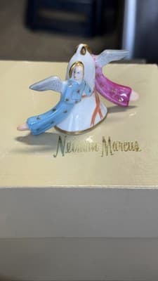 Herend Hungary Neiman Marcus Angel Bell Hand Painted Porcelain 1984 - Thumbnail 3
