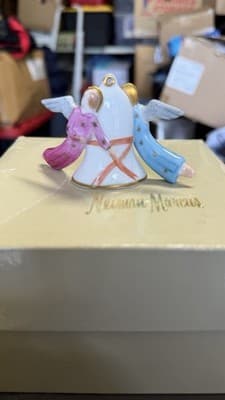 Herend Hungary Neiman Marcus Angel Bell Hand Painted Porcelain 1984 - Thumbnail 2