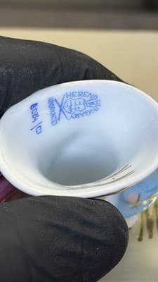 Herend Hungary Neiman Marcus Angel Bell Hand Painted Porcelain 1984 - Thumbnail 7