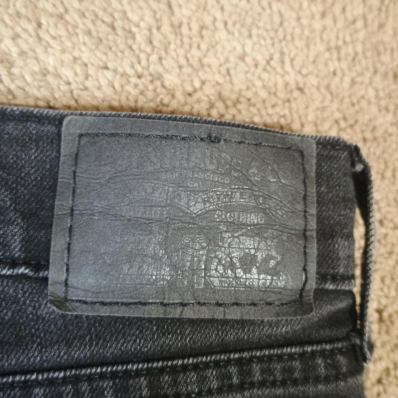 Levis 505 Mens Straight Leg Jeans Black Denim - Thumbnail 6