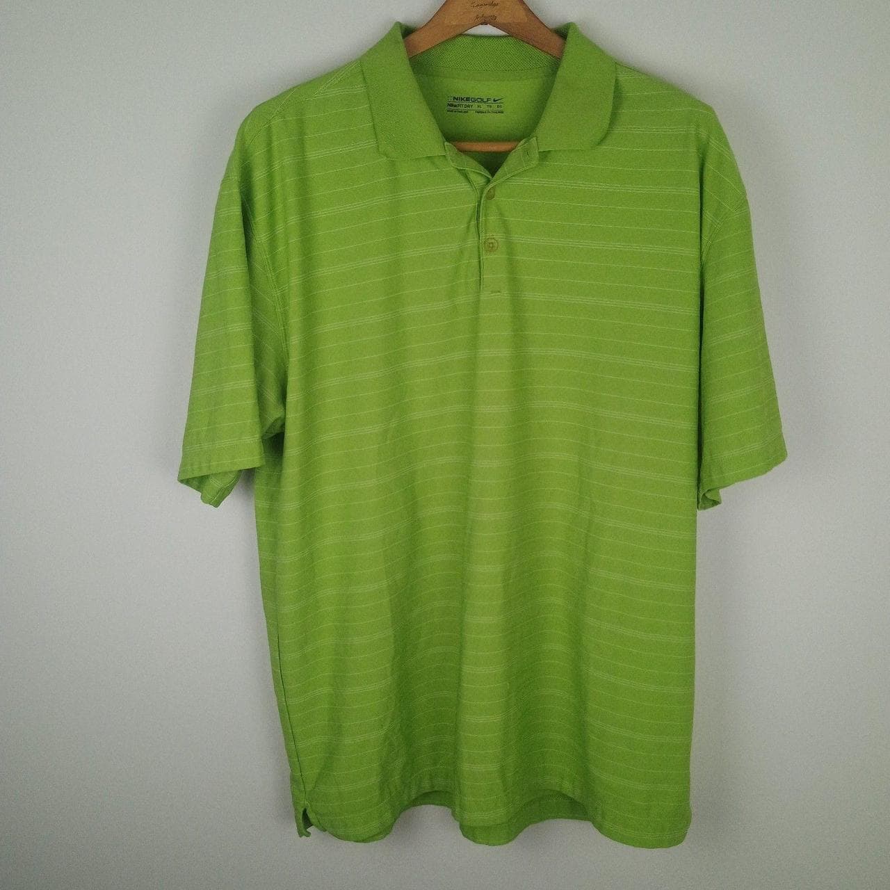 NIKE GOLF FIT DRY PERFORMANCE STRIPED POLO SHIRT MENS XL GREEN ATHLEISURE WEAR - Thumbnail 2
