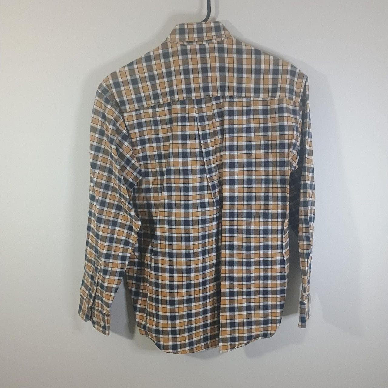 CINCH LONG SLEEVE SHIRT MEN'S SIZE S TAN AND BLUE CHECK PLAID - Thumbnail 4