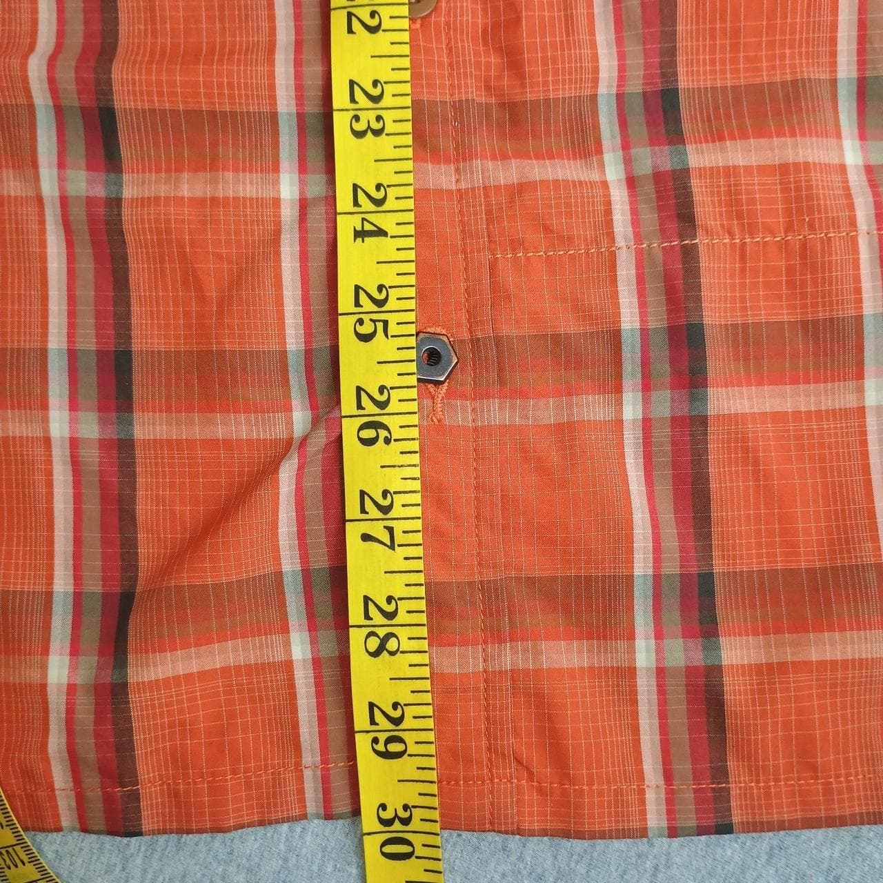 MOUNTAIN HARDWARE CANYON SHORT SLEEVE SHIRT MENS LARGE ORANGE PLAID - Thumbnail 7