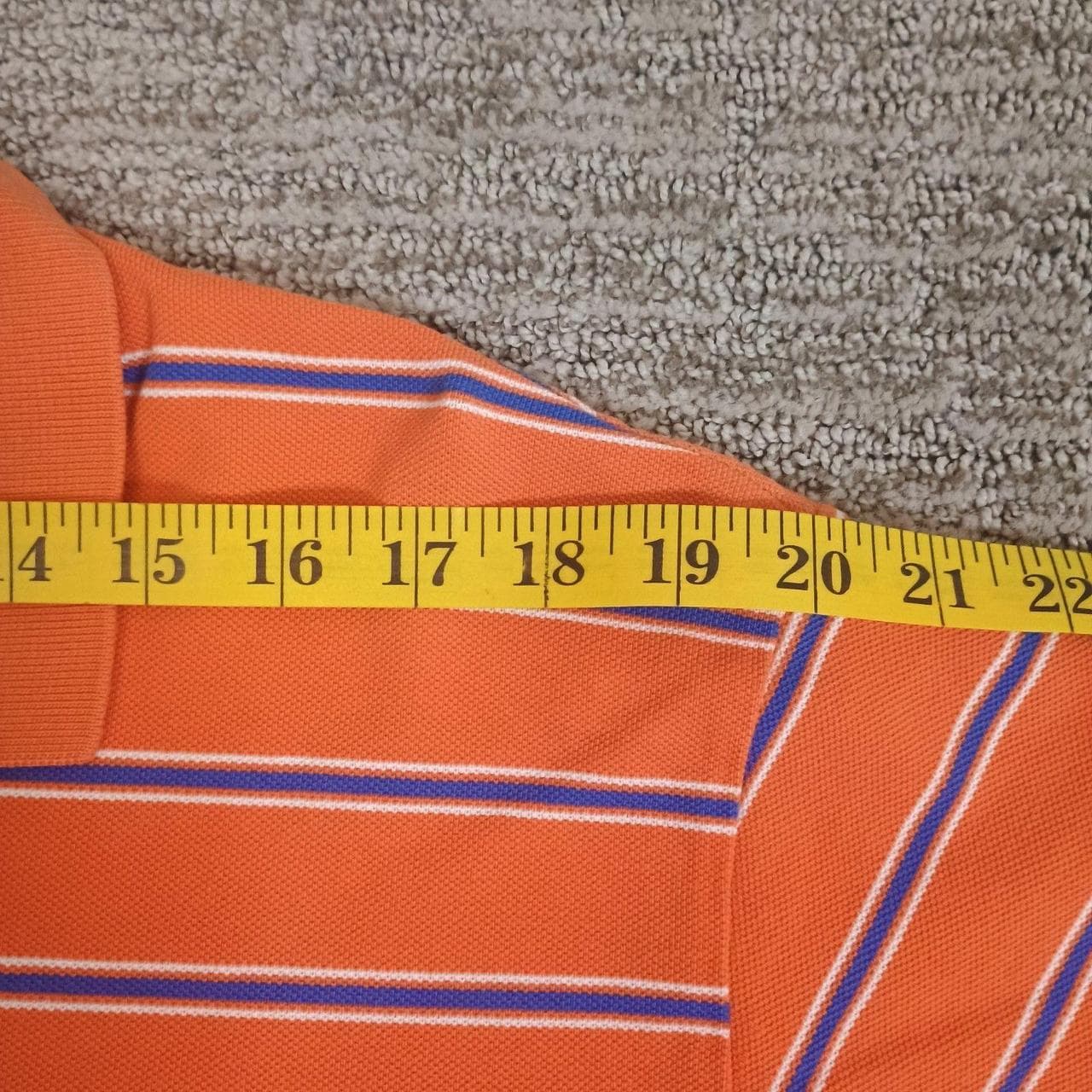 POLO RALPH LAUREN SHIRT MENS XL ORANGE BLUE STRIPED SHORT SLEEVE - Thumbnail 4