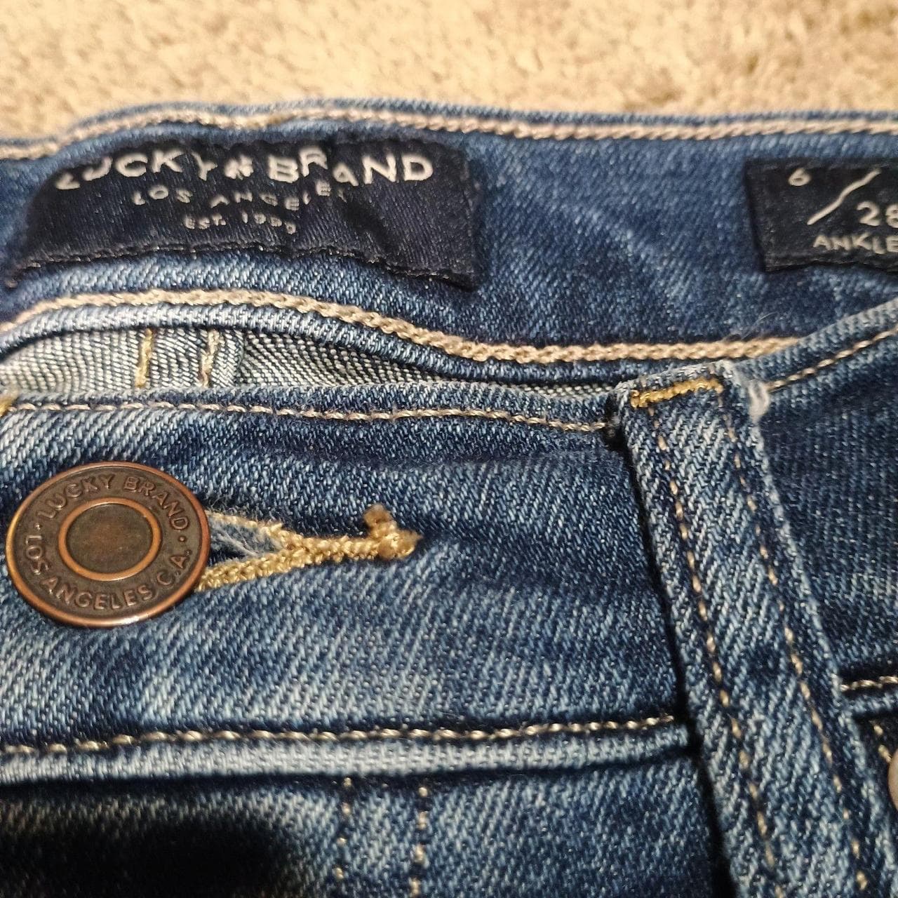 LUCKY BRAND JEANS WOMENS SIZE 6/28 (28X26) MID RISE SKINNY AVA ANKLE - Thumbnail 5