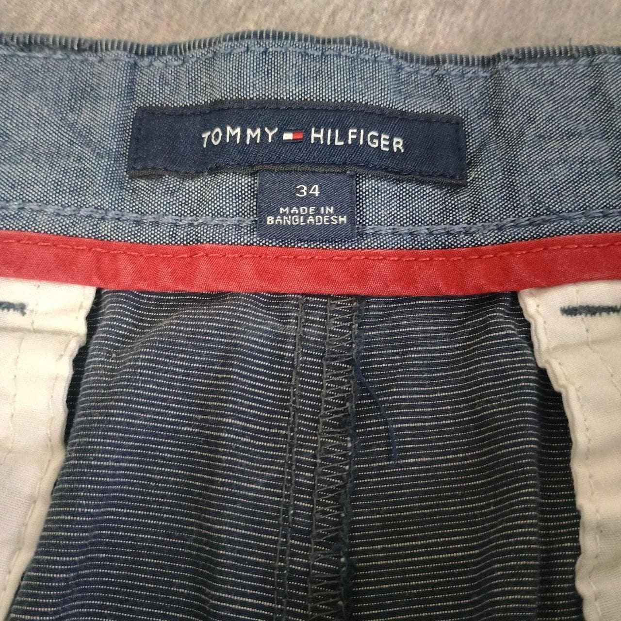 TOMMY HILFIGER CHINO SHORTS MEN'S 34 BLUE/GRAY - Thumbnail 3