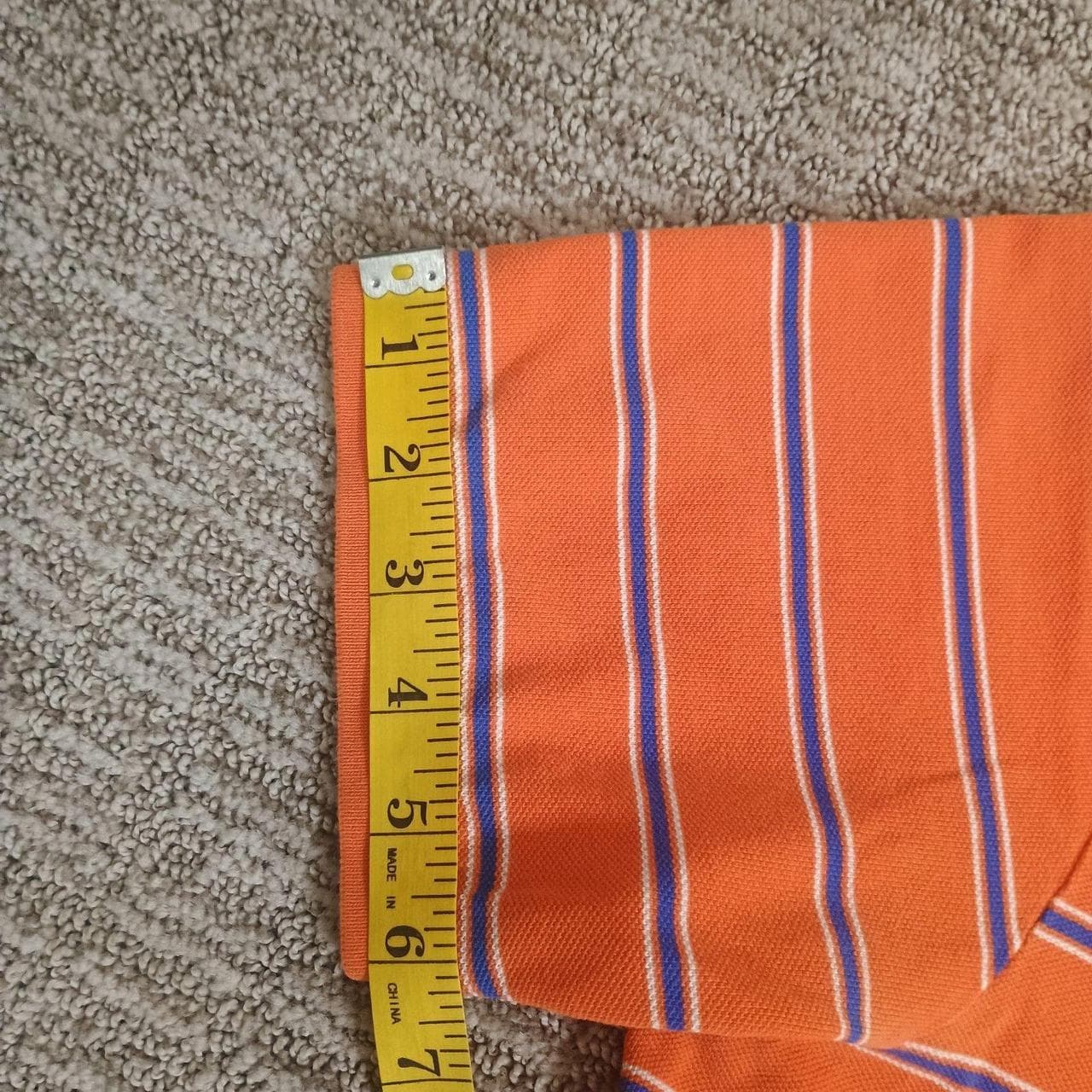 POLO RALPH LAUREN SHIRT MENS XL ORANGE BLUE STRIPED SHORT SLEEVE - Thumbnail 6
