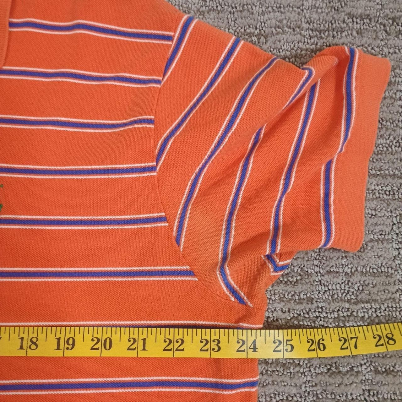 POLO RALPH LAUREN SHIRT MENS XL ORANGE BLUE STRIPED SHORT SLEEVE - Thumbnail 5