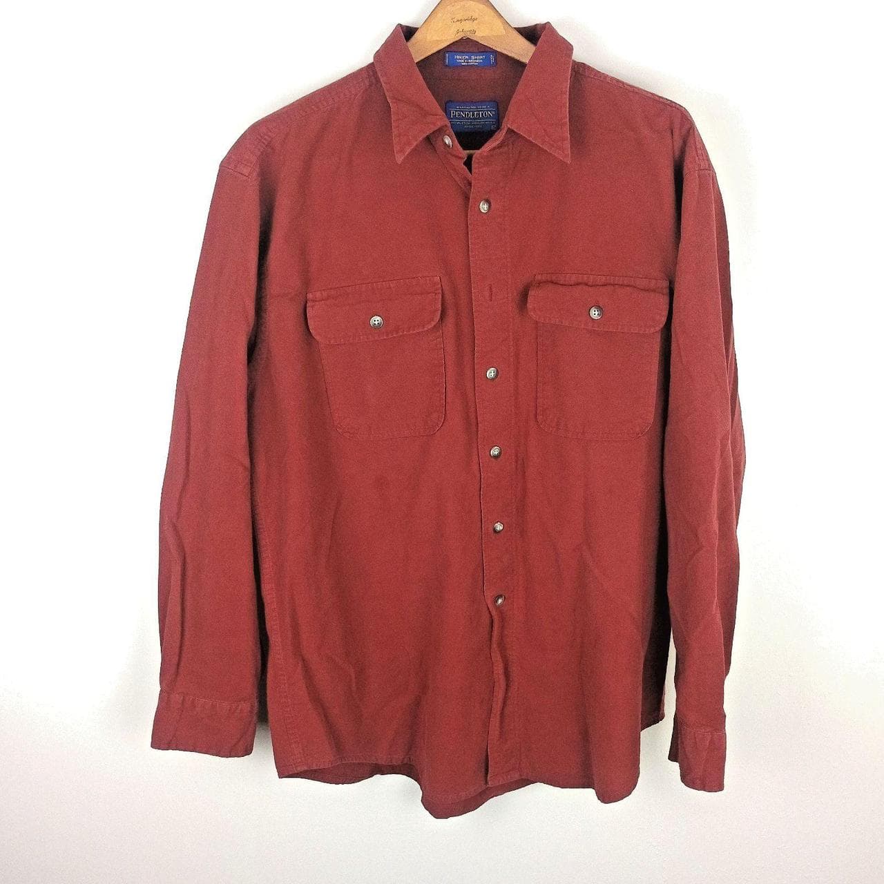 VINTAGE PENDLETON HIKER SHIRT MENS XL RED COTTON LONG SLEEVE BUTTON UP CASUAL OUTDOOR - Thumbnail 2