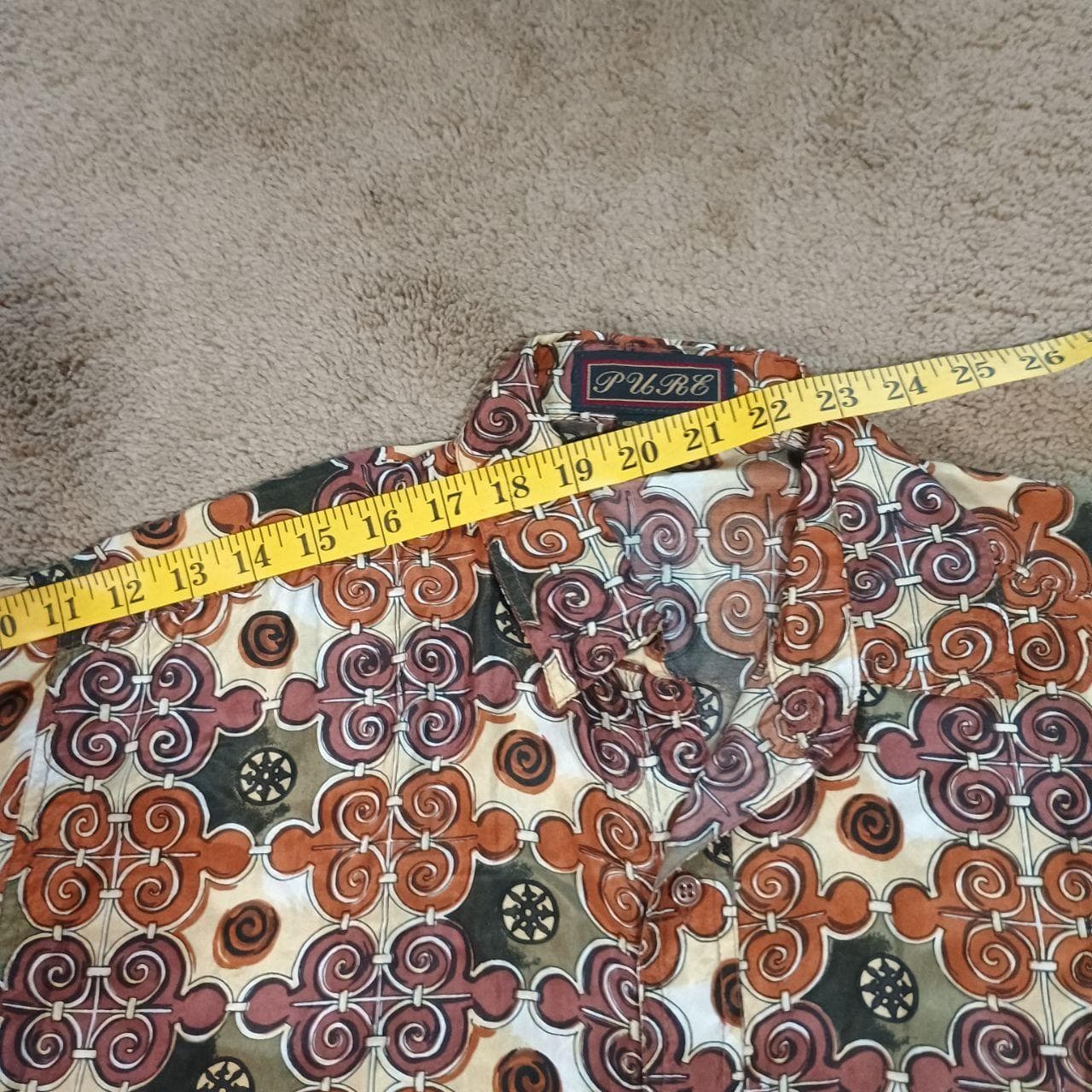 PURE Brand Silk Shirt – Lightweight, Silky Smooth, Ionic Swirl Print - Thumbnail 8