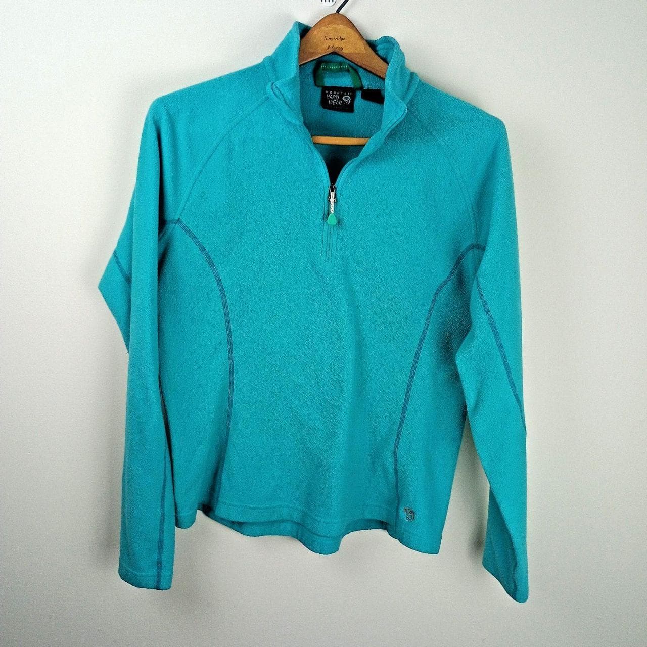 MOUNTAIN HARDWEAR MICROCHILL QUARTER-ZIP WOMANS LARGE MICRO FLEECE TOP HIKING - Thumbnail 2