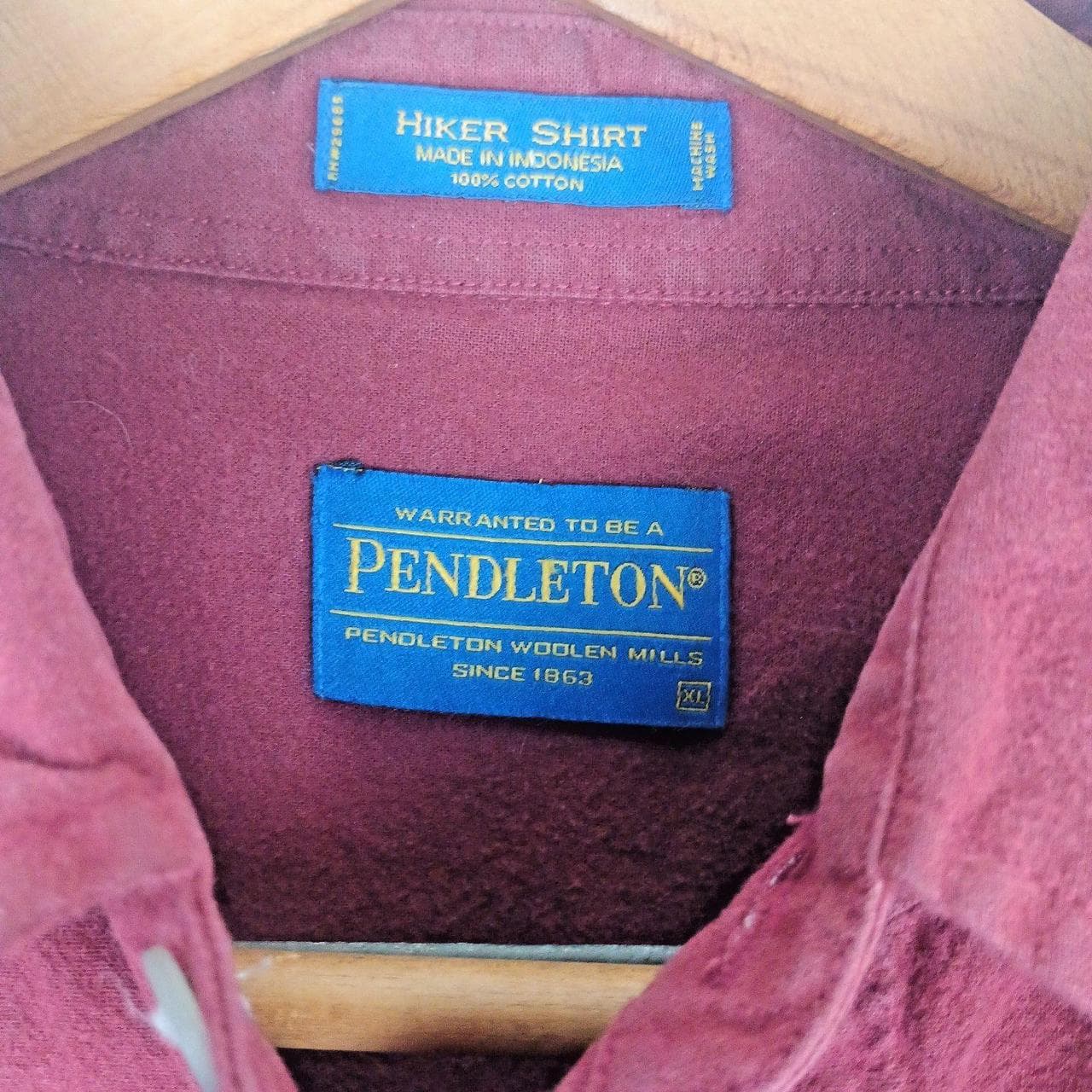 VINTAGE PENDLETON HIKER SHIRT MENS XL RED COTTON LONG SLEEVE BUTTON UP CASUAL OUTDOOR - Thumbnail 3