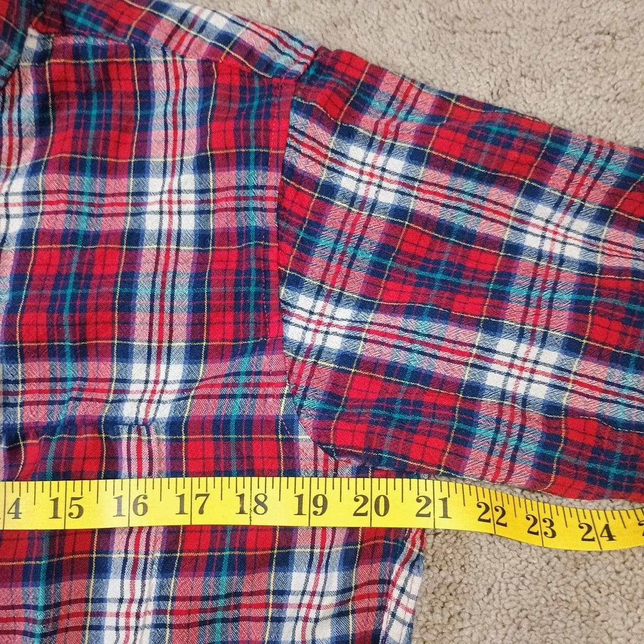 PENDLETON WOOL FLANNEL SHIRT WOMANS LARGE RED /WHITE CHECK LONG SLEEVE BUTTON UP - Thumbnail 5