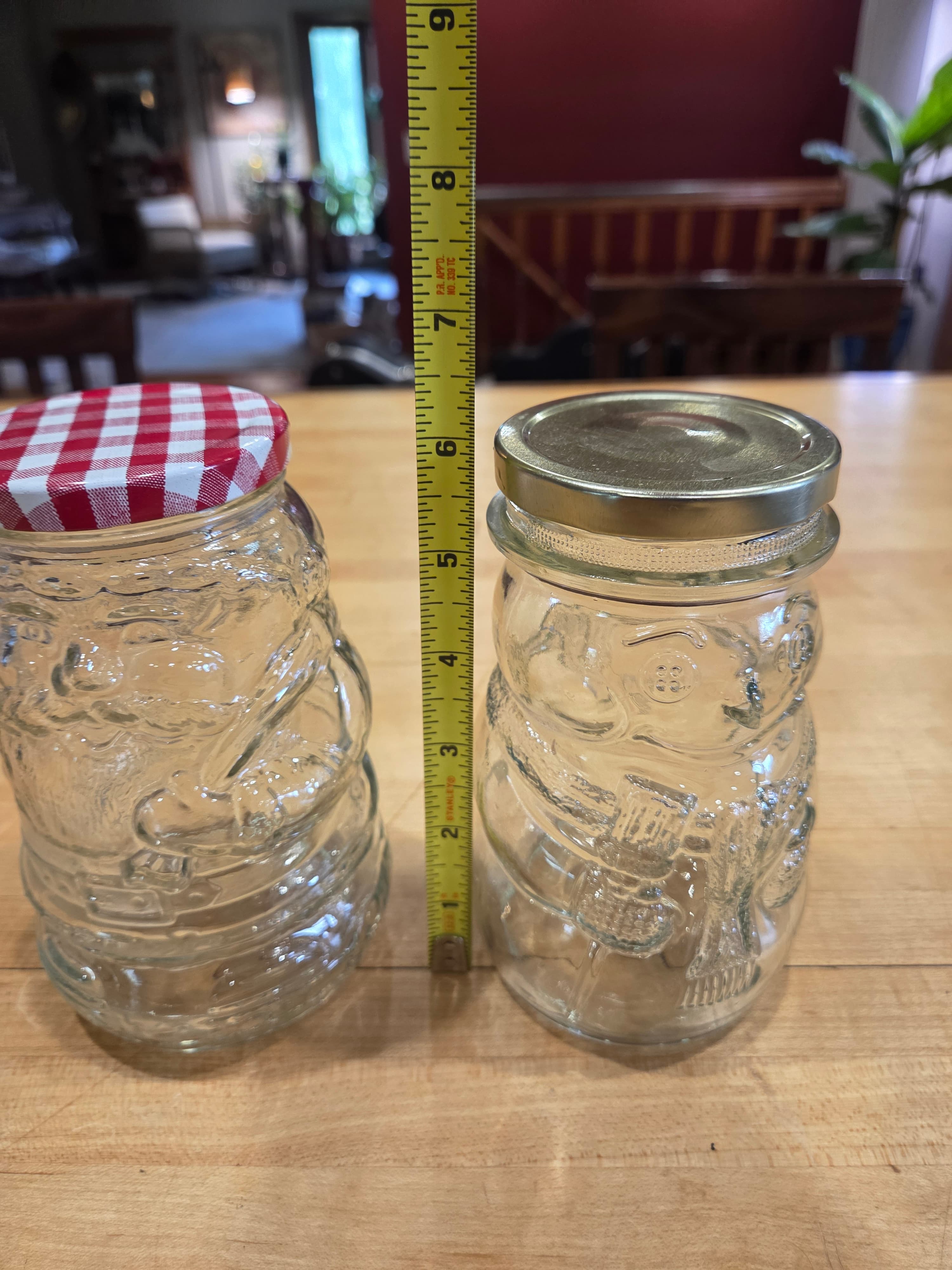 Vintage Welchs Jelly Holiday Jars Santa and Snowman Molded Clear Glass Set of 2 - Thumbnail 6