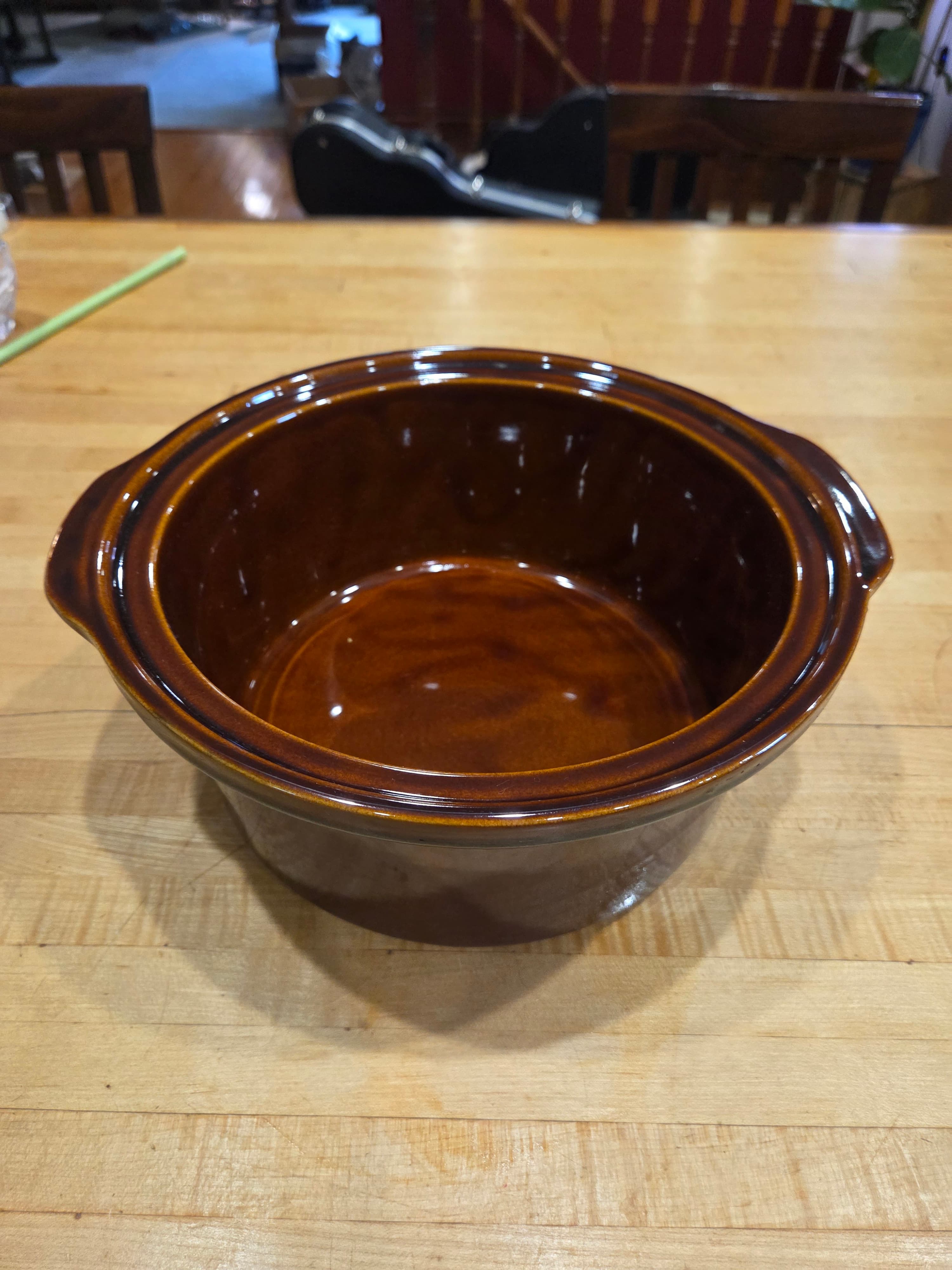Vintage Hull Pottery Mirror Brown House 'N Garden Covered Casserole Dish 10 Inch - Thumbnail 2