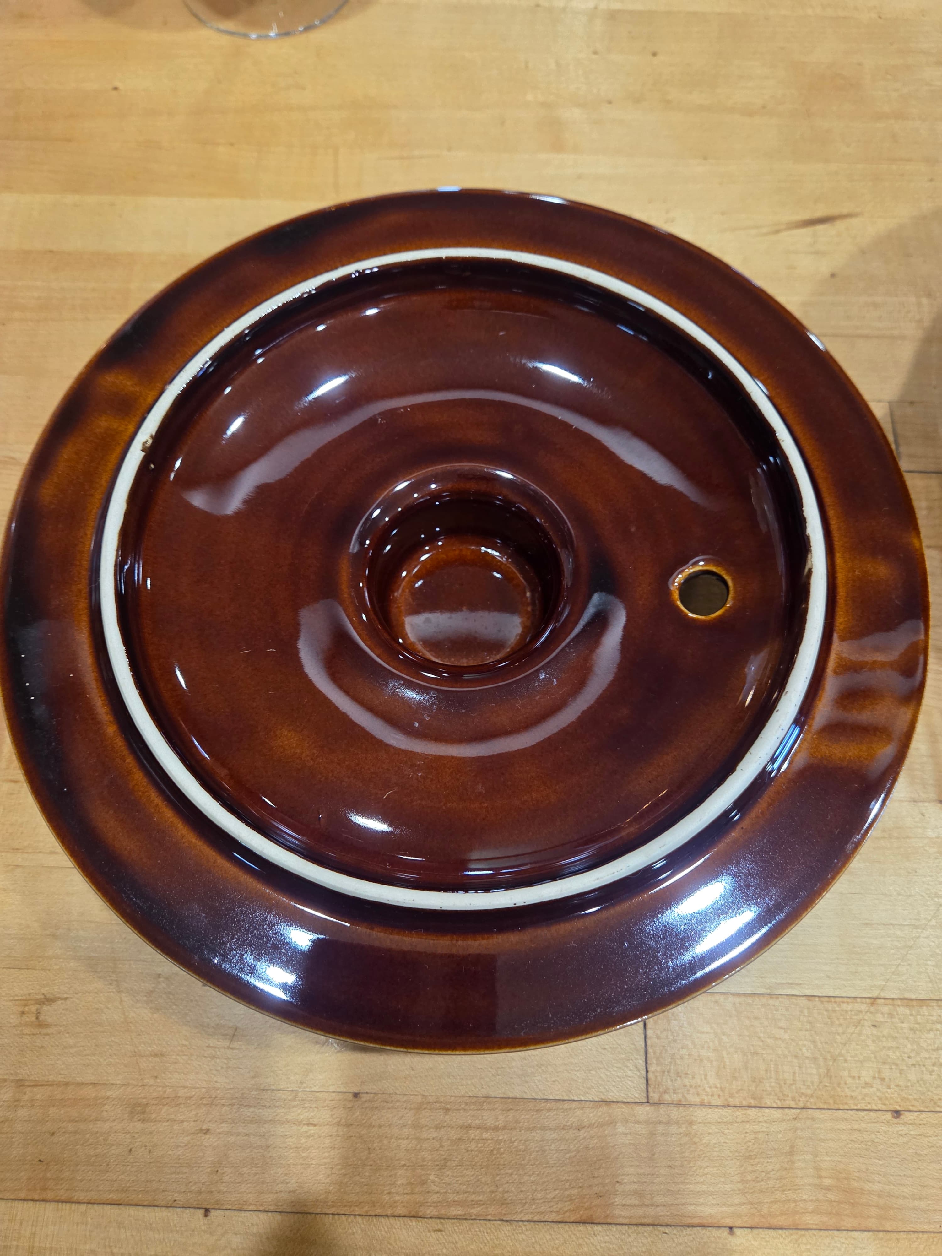 Vintage Hull Pottery Mirror Brown House 'N Garden Covered Casserole Dish 10 Inch - Thumbnail 3
