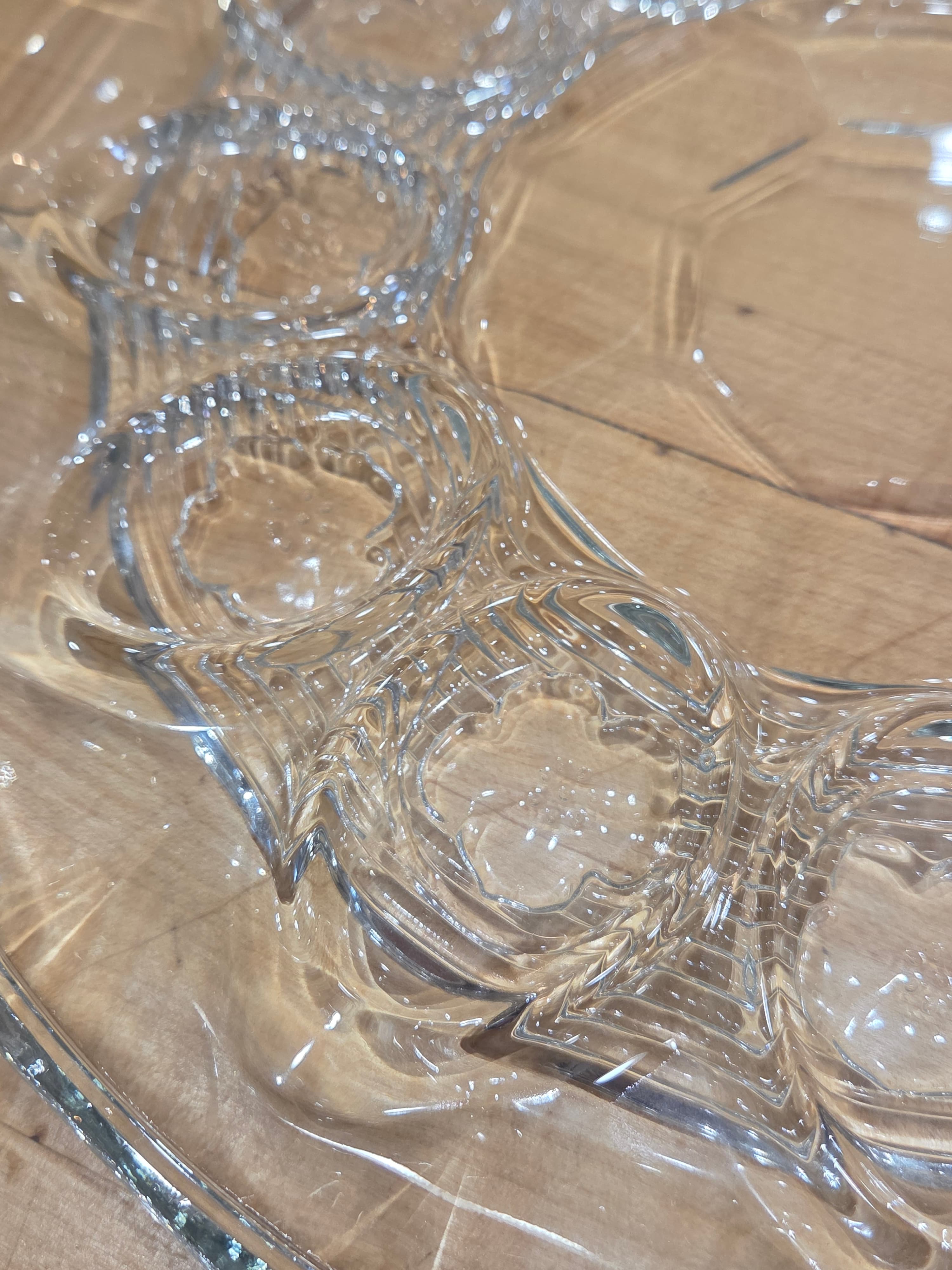 Vintage Anchor Hocking Fairfield Clear Glass Deviled Egg Plate Platter 11 Inch - Thumbnail 4