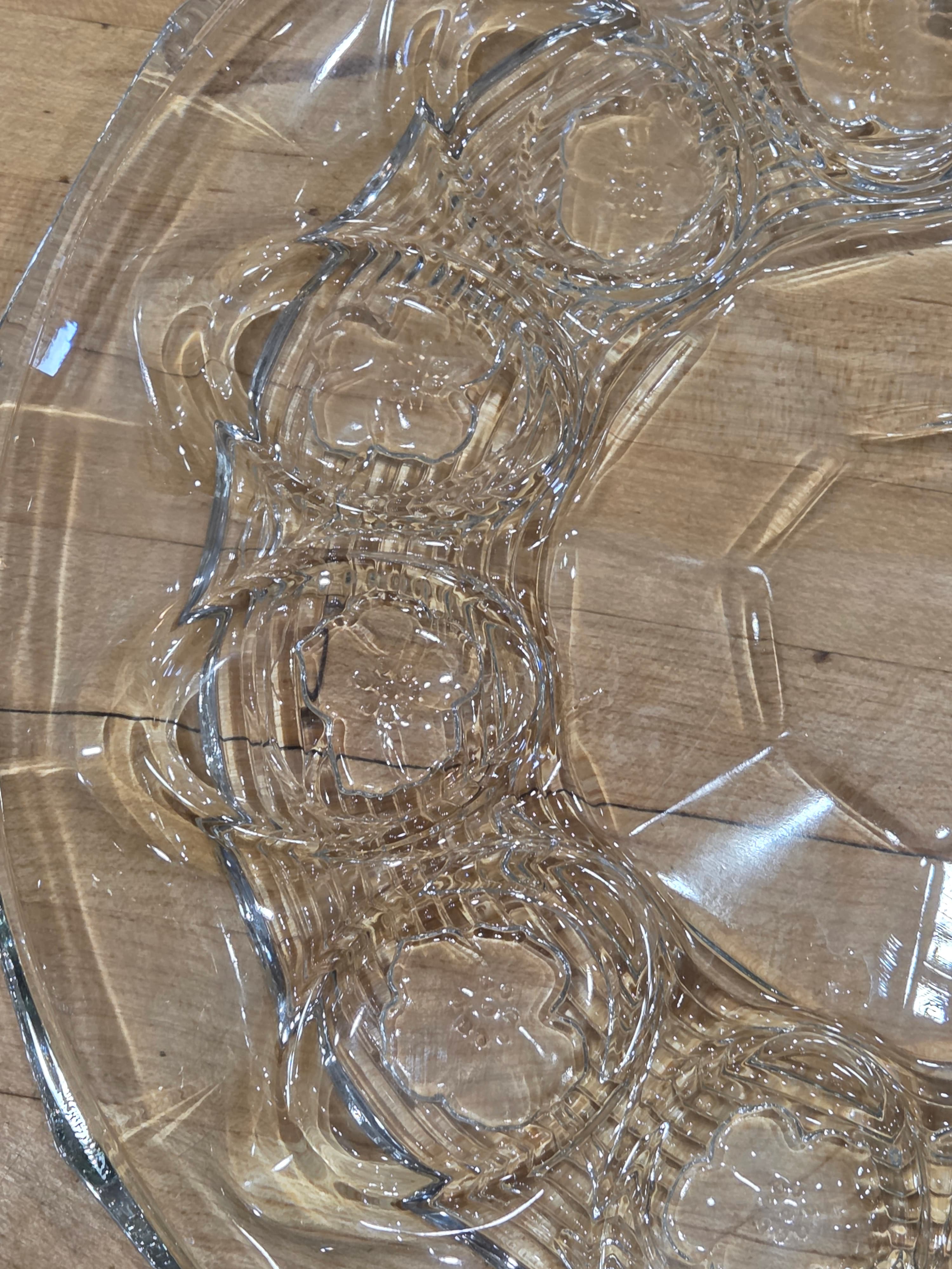 Vintage Anchor Hocking Fairfield Clear Glass Deviled Egg Plate Platter 11 Inch - Thumbnail 3