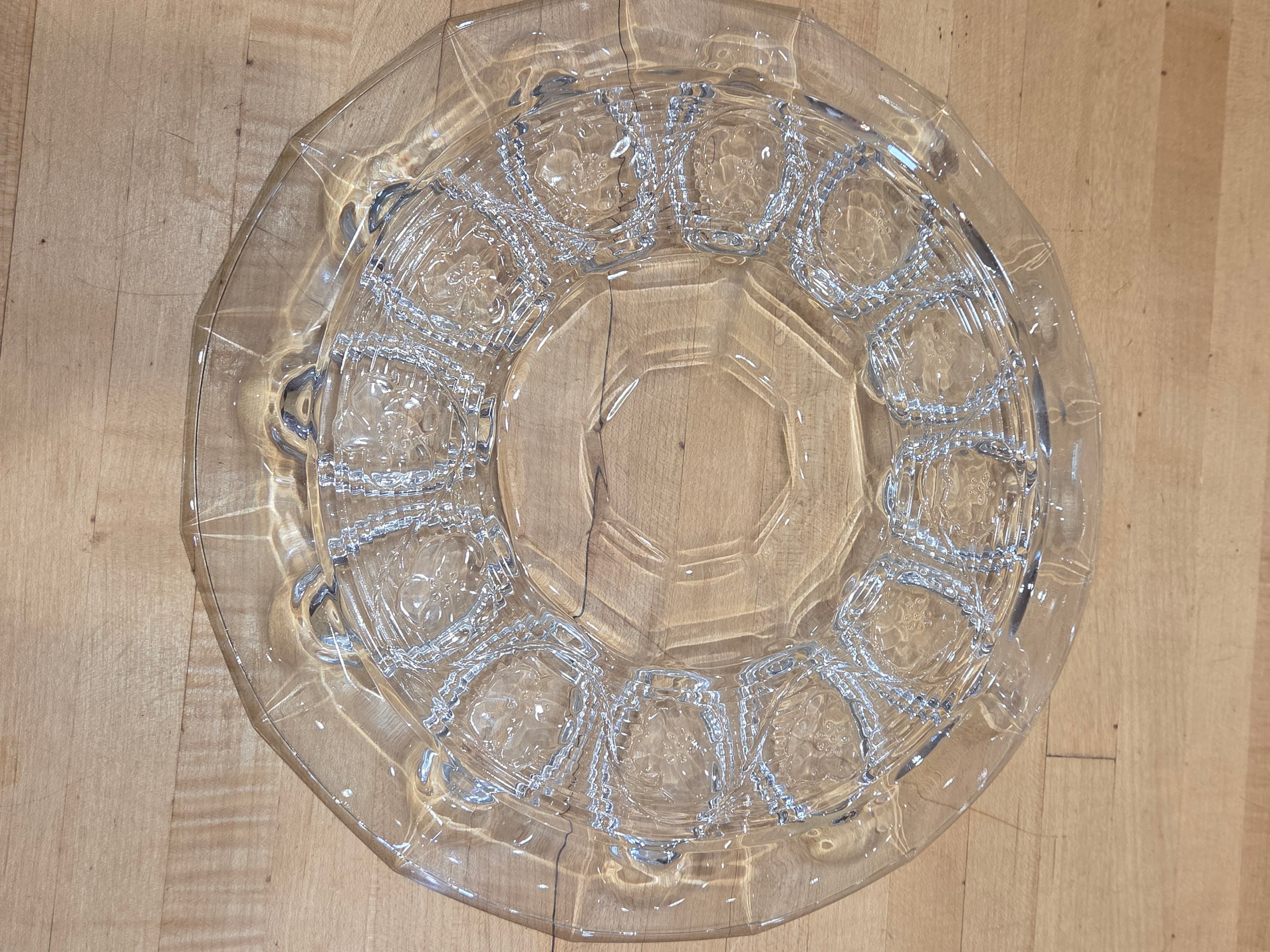Vintage Anchor Hocking Fairfield Clear Glass Deviled Egg Plate Platter 11 Inch - Thumbnail 7