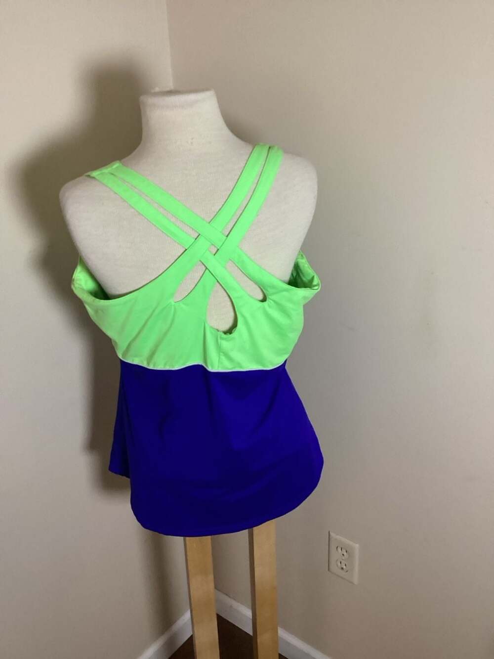 Jofit Women's Tennis Golf Set Neon Green Purple Tank Top & Pleated Skort Size L - Thumbnail 2