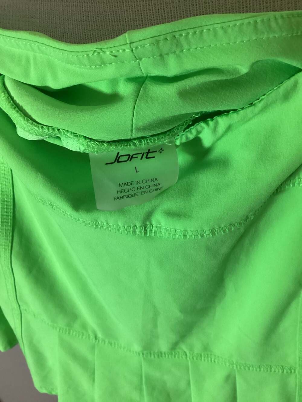 Jofit Women's Tennis Golf Set Neon Green Purple Tank Top & Pleated Skort Size L - Thumbnail 4