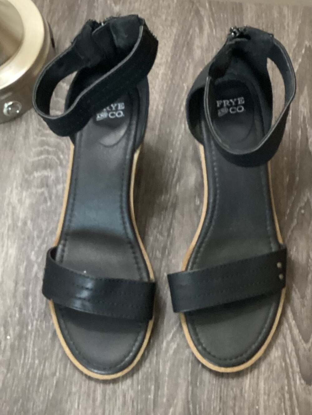 Frye and Co. Zaki Black Block Heel Ankle Strap Sandals Size 8.5 - Thumbnail 5