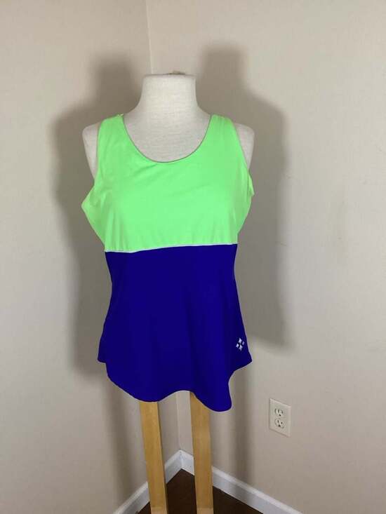 Jofit Women's Tennis Golf Set Neon Green Purple Tank Top & Pleated Skort Size L - Thumbnail 8