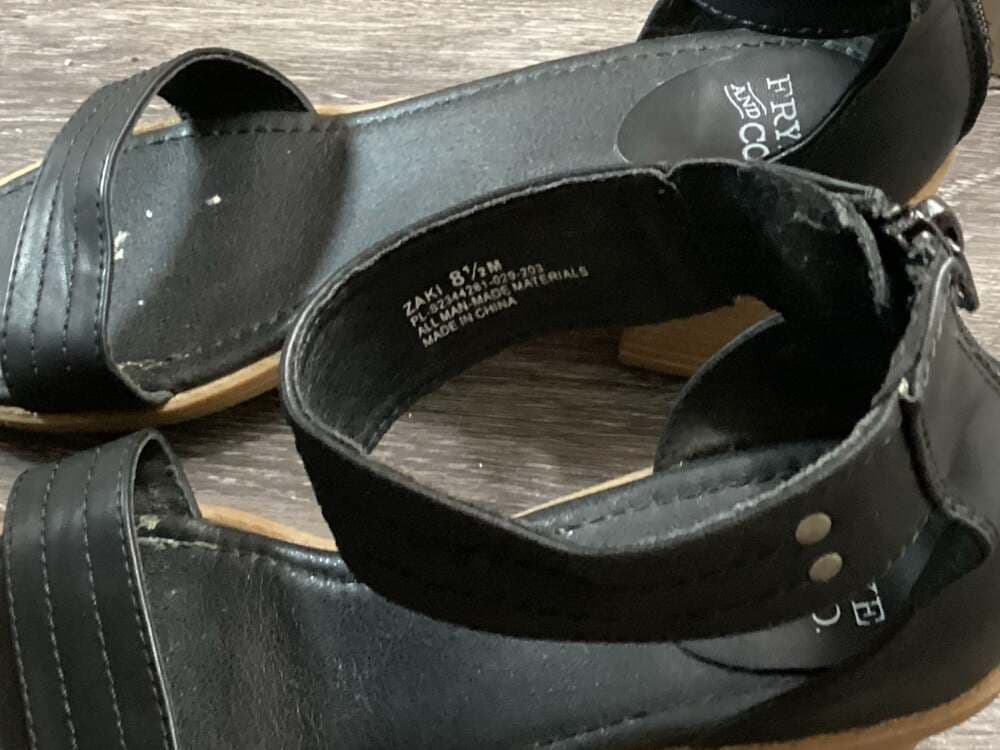 Frye and Co. Zaki Black Block Heel Ankle Strap Sandals Size 8.5 - Thumbnail 2