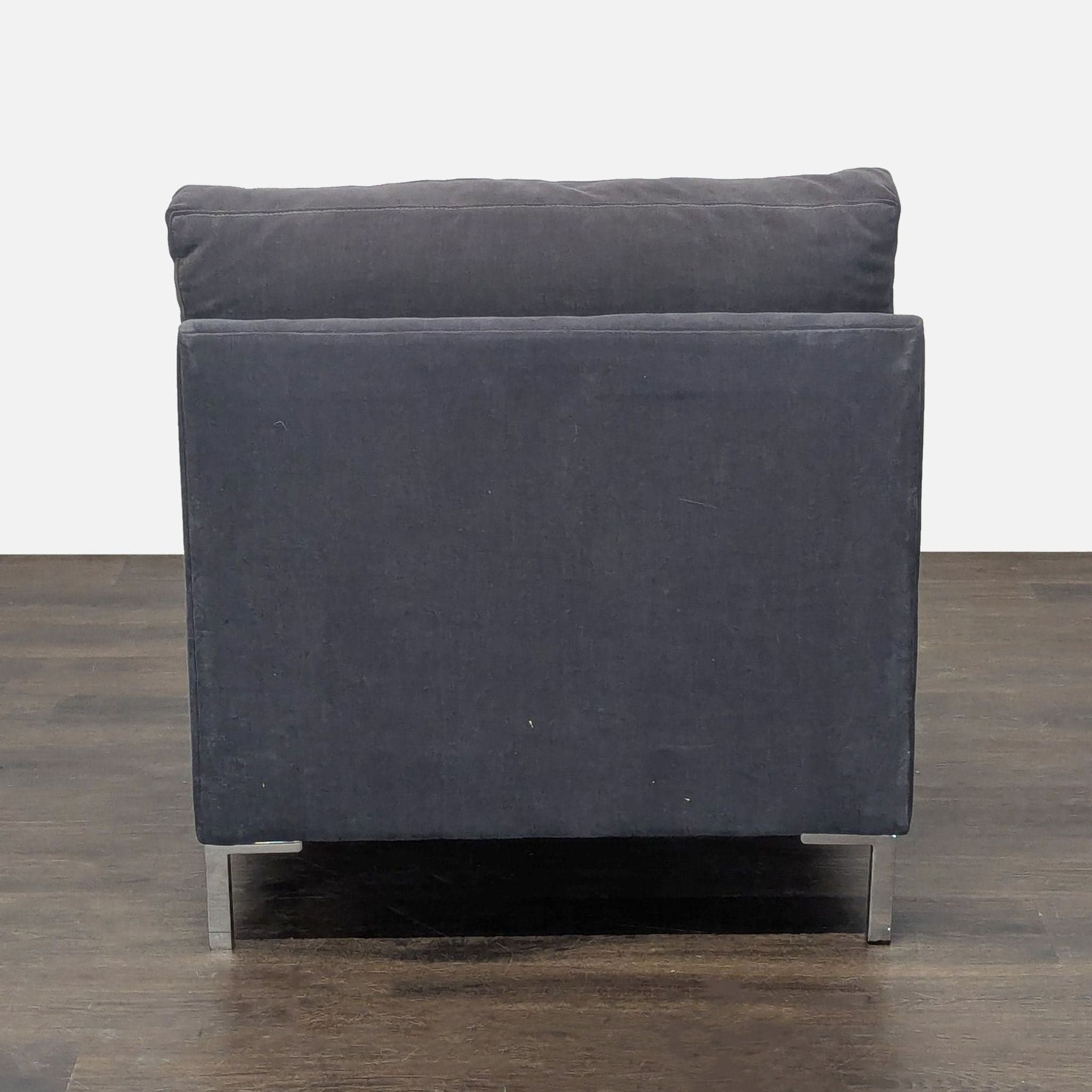 CB2 Cielo Modern Dark Gray Armless Lounge Chair - Thumbnail 3