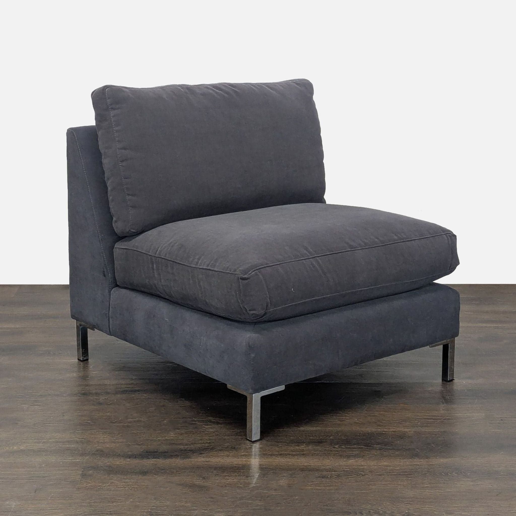 CB2 Cielo Modern Dark Gray Armless Lounge Chair - Thumbnail 2